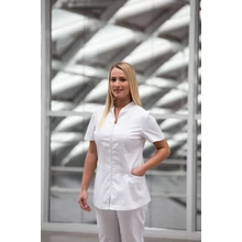 Anita - Női fehér munkaruha köpeny