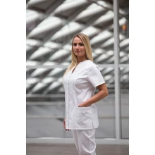  Frézia- Női fehér munkaruha köpeny