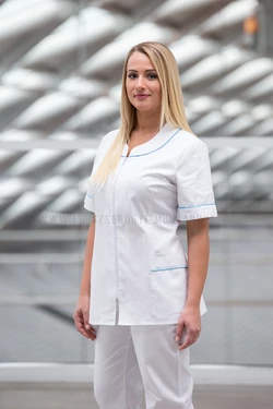 Dália -  Női fehér munkaruha köpeny