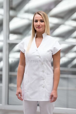 Exkluzív Mona fehér köpeny + Passzés vagy gumis derekú nadrág